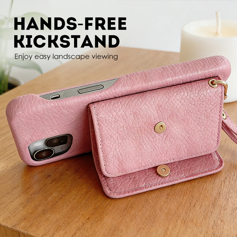 🔥Rosa Schutzhülle für das Handy mit Spiegel und Handgelenkband