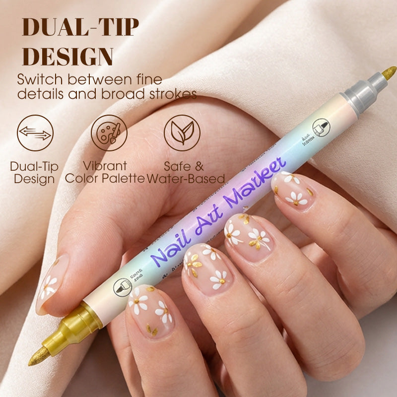 🔥Nagelkunst-Stift-Set mit zwei Spitzen