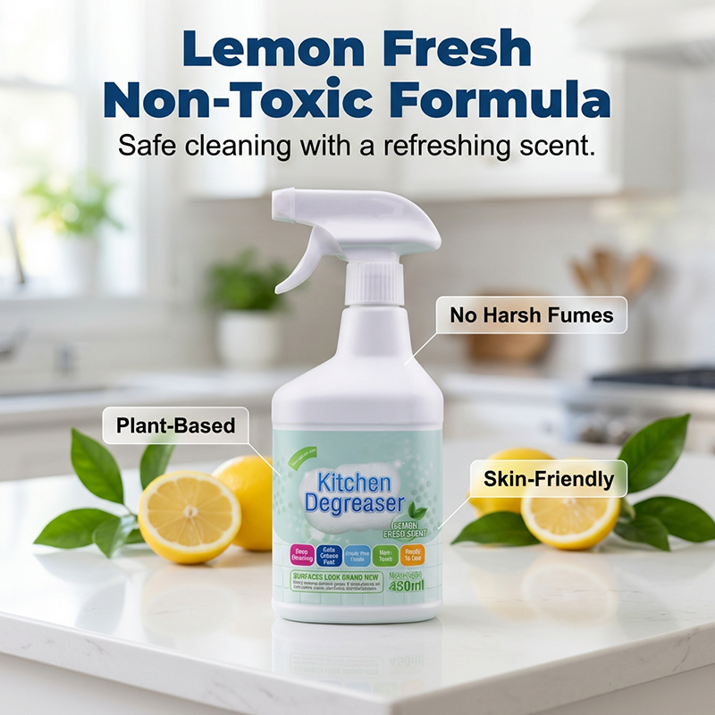 ⚡ Hochwirksamer Küchenfettlöser – Wirkt schnell und löst eingebranntes Fett. Sanft und ungiftig, sorgt für streifenfreien Glanz. 🧼✨