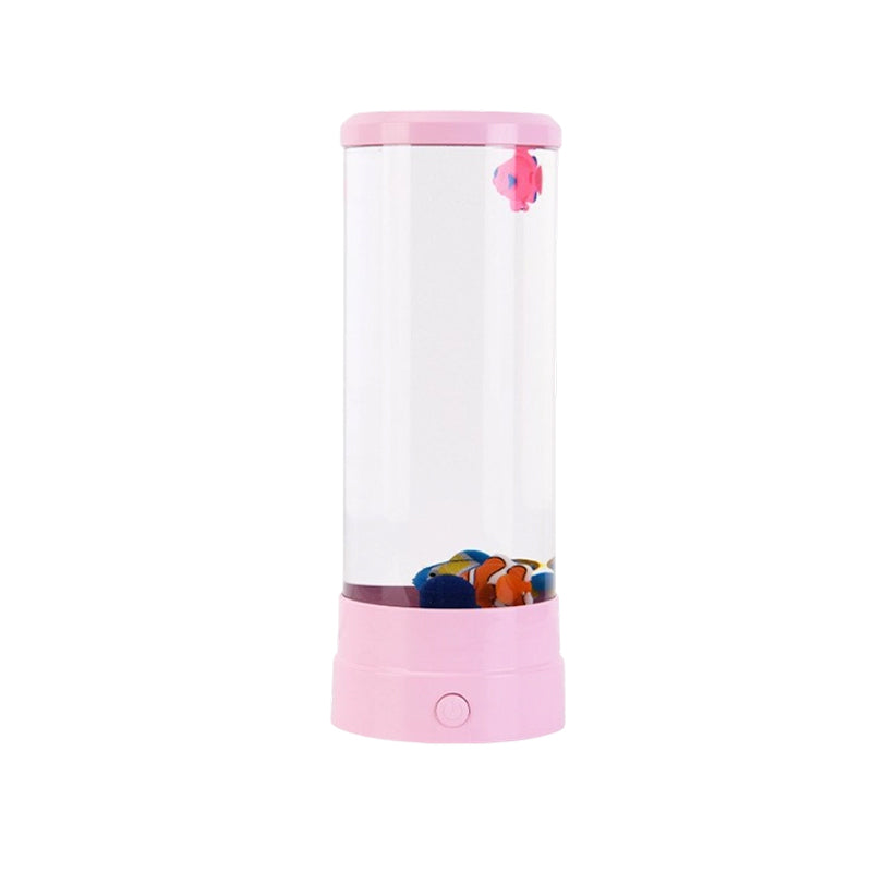 🐟 Buntes LED-Nachtlicht mit Farbwechsel, runder Zylinder in Form eines Aquariums mit Luftblasen