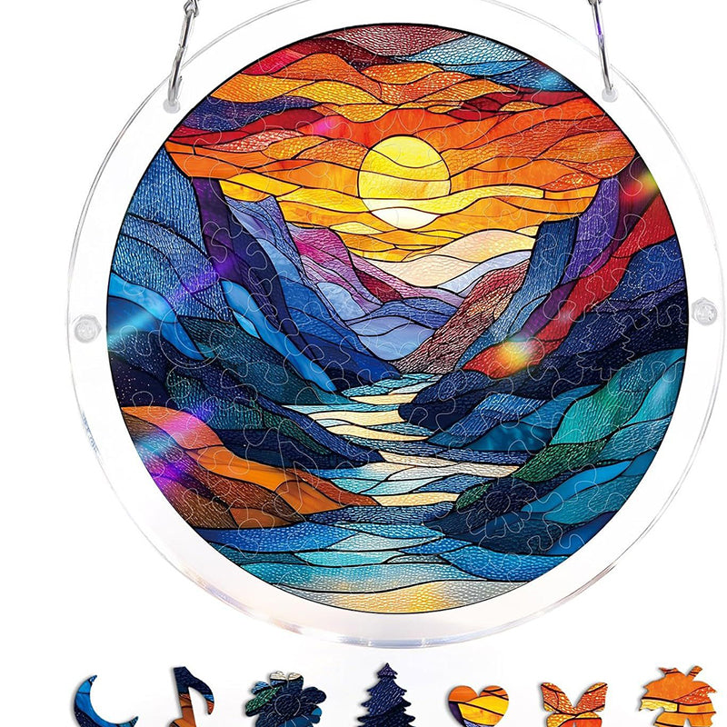 🔥Acryl-Sonnenuntergangs- und Meeres-Puzzle als Fensterdekoration
