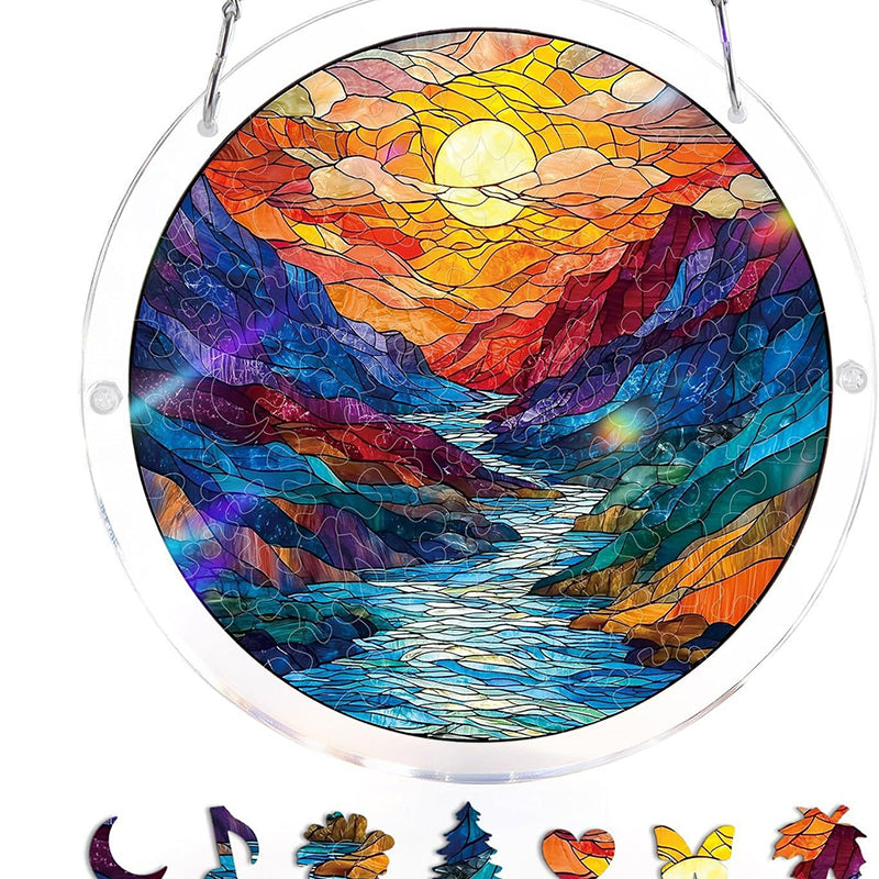 🔥Acryl-Sonnenuntergangs- und Meeres-Puzzle als Fensterdekoration