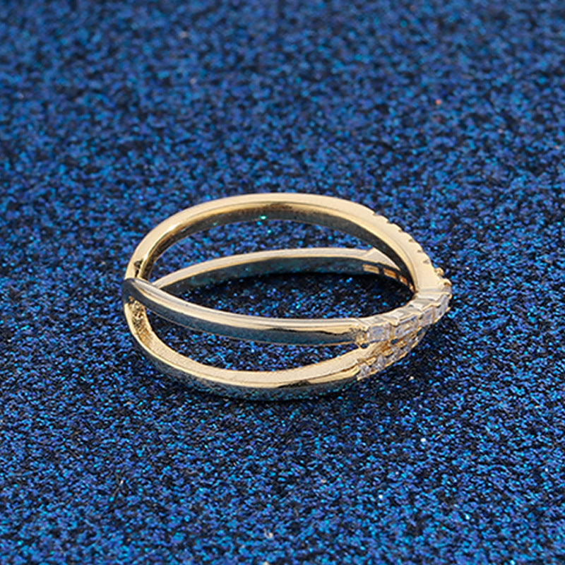 💍 Verstellbarer Ring mit Zirkonia im Doppelkreuz-Design✝️