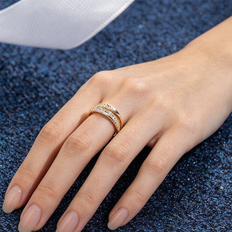 💍 Verstellbarer Ring mit Zirkonia im Doppelkreuz-Design✝️