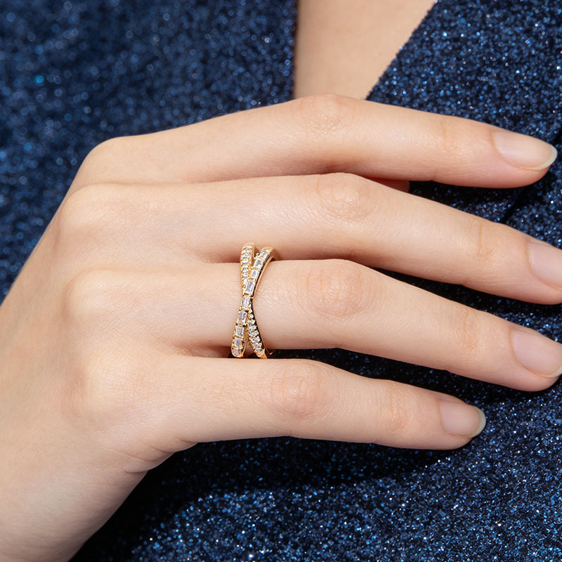 💍 Verstellbarer Ring mit Zirkonia im Doppelkreuz-Design✝️