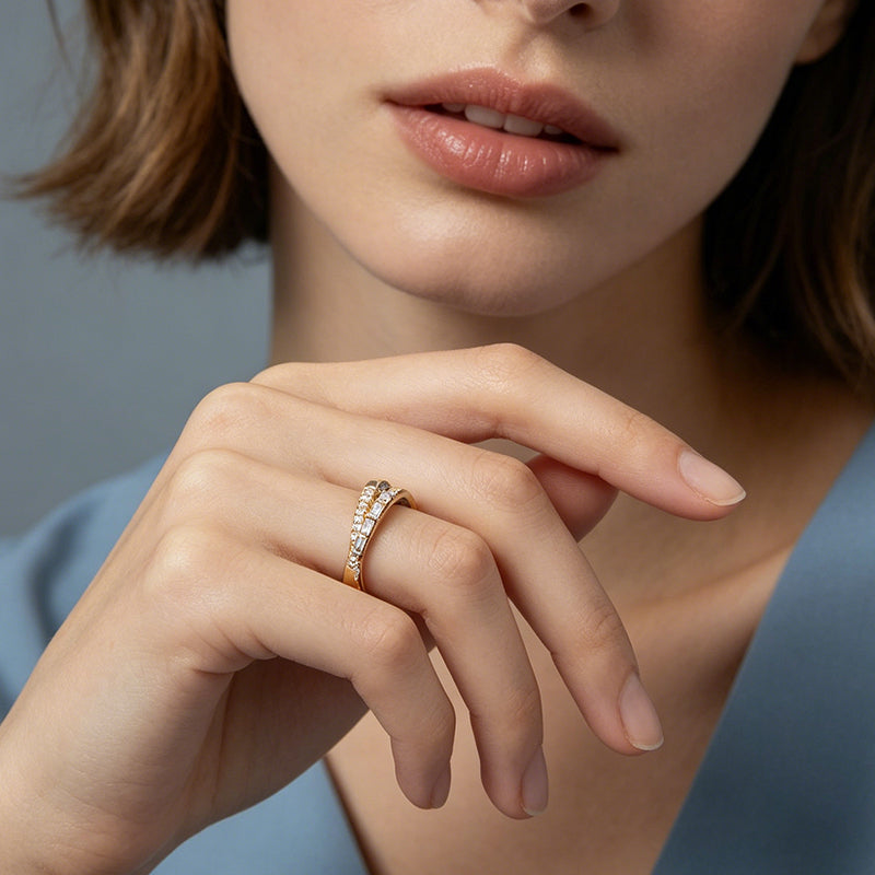 💍 Verstellbarer Ring mit Zirkonia im Doppelkreuz-Design✝️