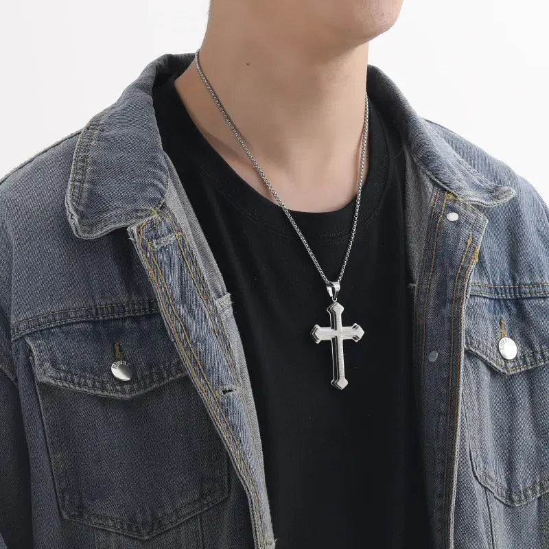 ✝️ „Vaterunser“-Kreuz-Halskette – Unisex
