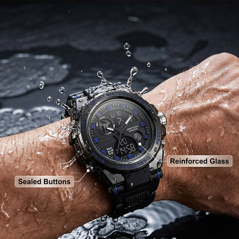 🔥 Wasserdichte, leuchtende Outdoor-Sport-Digitaluhr für Herren mit zwei Displays