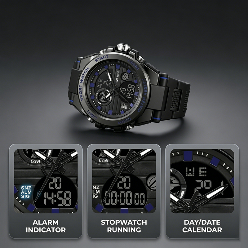 🔥 Wasserdichte, leuchtende Outdoor-Sport-Digitaluhr für Herren mit zwei Displays