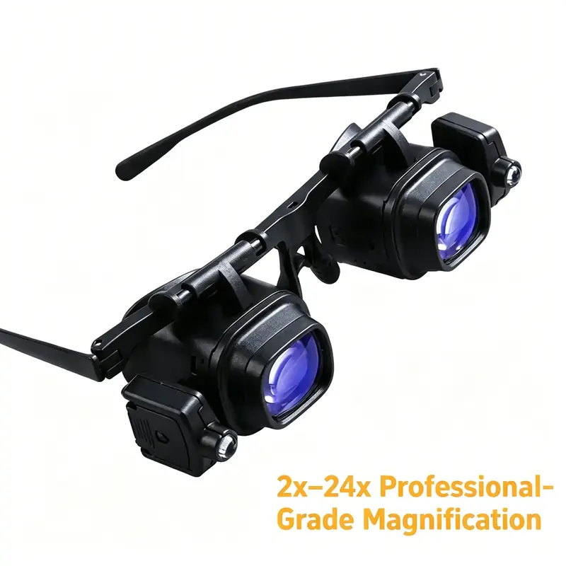 🔬✨ Präzisions-LED-Lupenbrille – austauschbare Gläser, zwei LEDs, freihändig 💡