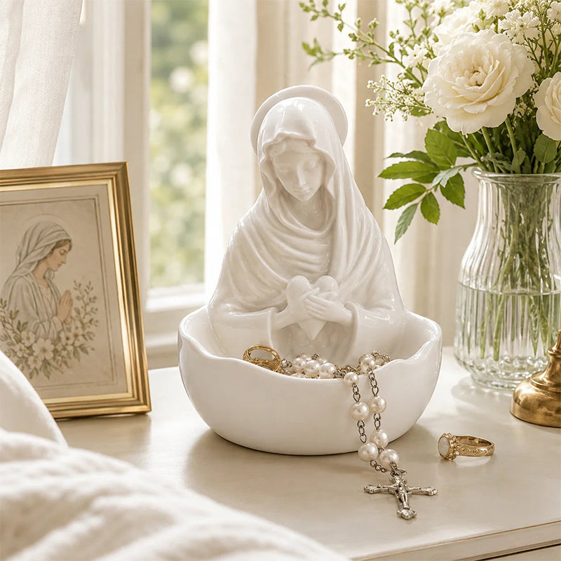 🧕Elegantes Ornament aus Kunstharz: Dekorative Schale mit religiösem Motiv – Tischdekoration