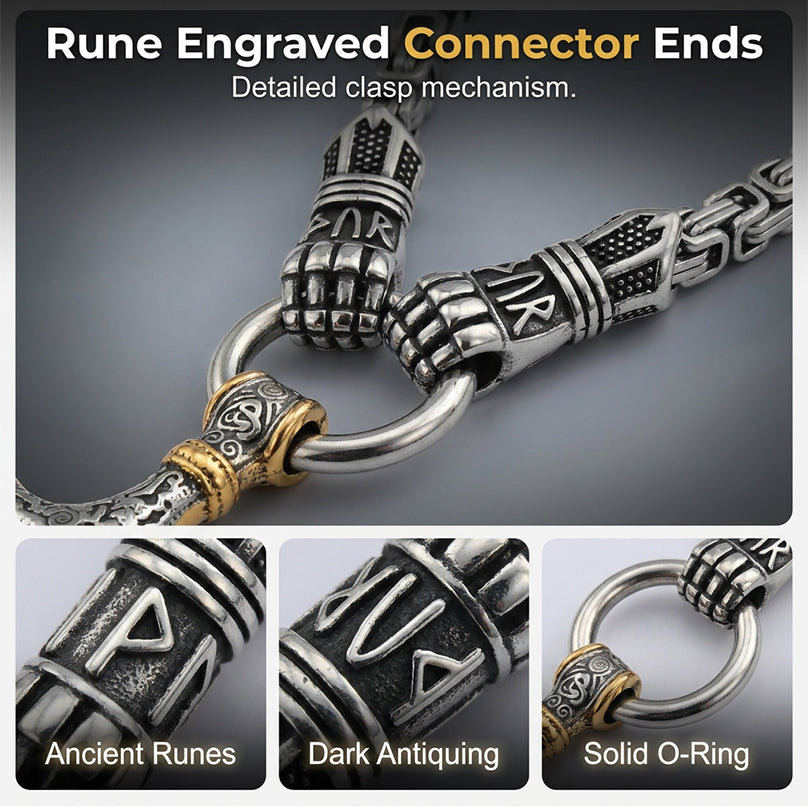 ⚡Viking-Thor-Hammer-Anhänger-Halskette🔨 – Edelstahl mit byzantinischer Kette – Markant und strapazierfähig – perfekt für den Alltag oder als Geschenk ✨💪